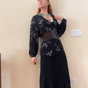 Lightweight Black Floral Blouse